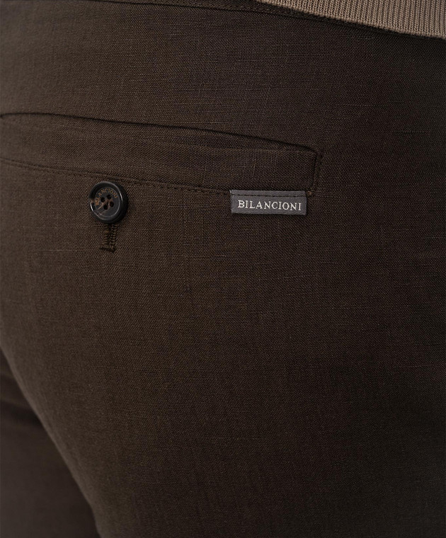 Bilancioni Коричневі штани з льону BE26P2DR1 зображення 5
