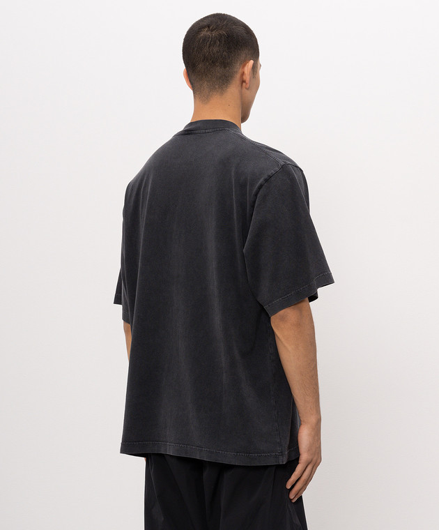 Alexander Wang Чорна футболка з фактурним принтом логотипа UCC3261926m зображення 4