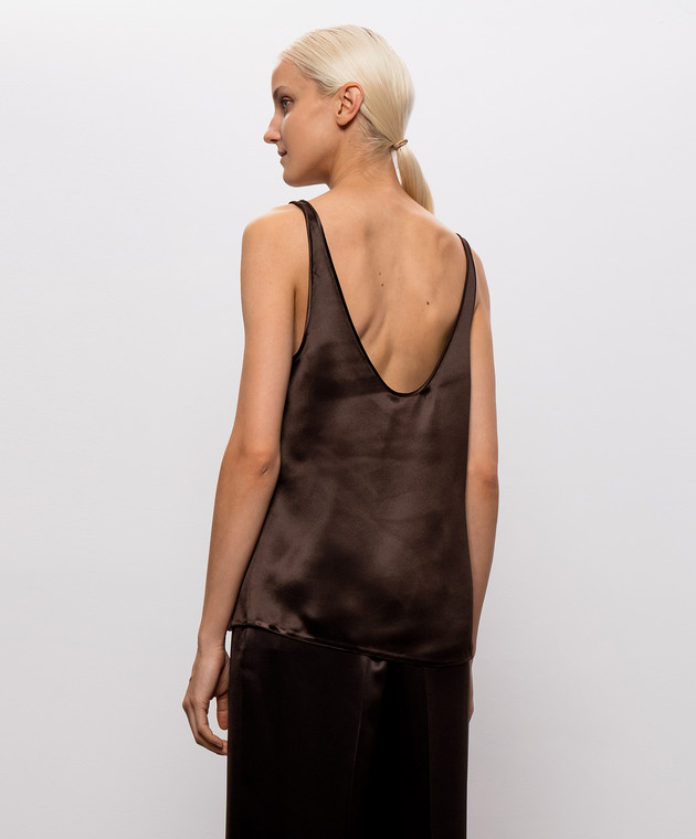 Tom Ford Коричневый топ из шелка TS2179FAX1868 изображение 4
