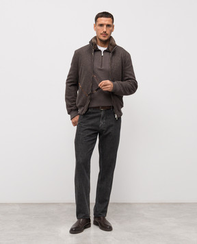 Enrico Mandelli Коричневое поло из шерсти 2K089A5911