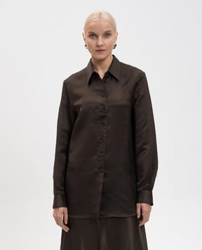 Khaite Коричнева сорочка з шовком Auryn 2412479