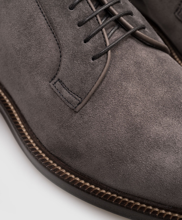 Brunello Cucinelli Серые замшевые лоферы MPUPAIT654 изображение 5