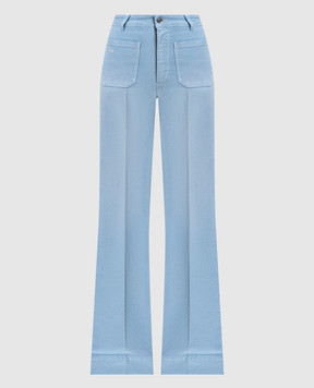 Victoria Beckham Голубые джинсы клеш Alina с патчем логотипа 1126DJE007252BL