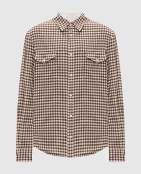 Maison Margiela MM6 Коричневая рубашка в клетку SH0DT0047M36011