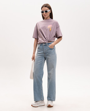 Palm Angels Фиолетовая футболка I Love PA PWAA07BS26JER004