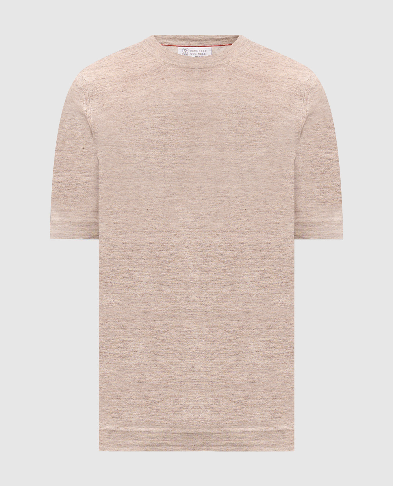 Бежевая футболка с леном