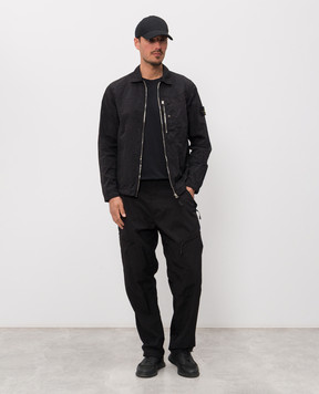 Stone Island Чорна вітровка в стилі сорочки L1S151200038S0019