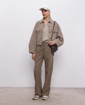 Brunello Cucinelli Бежевий пуловер з льону MCO559702