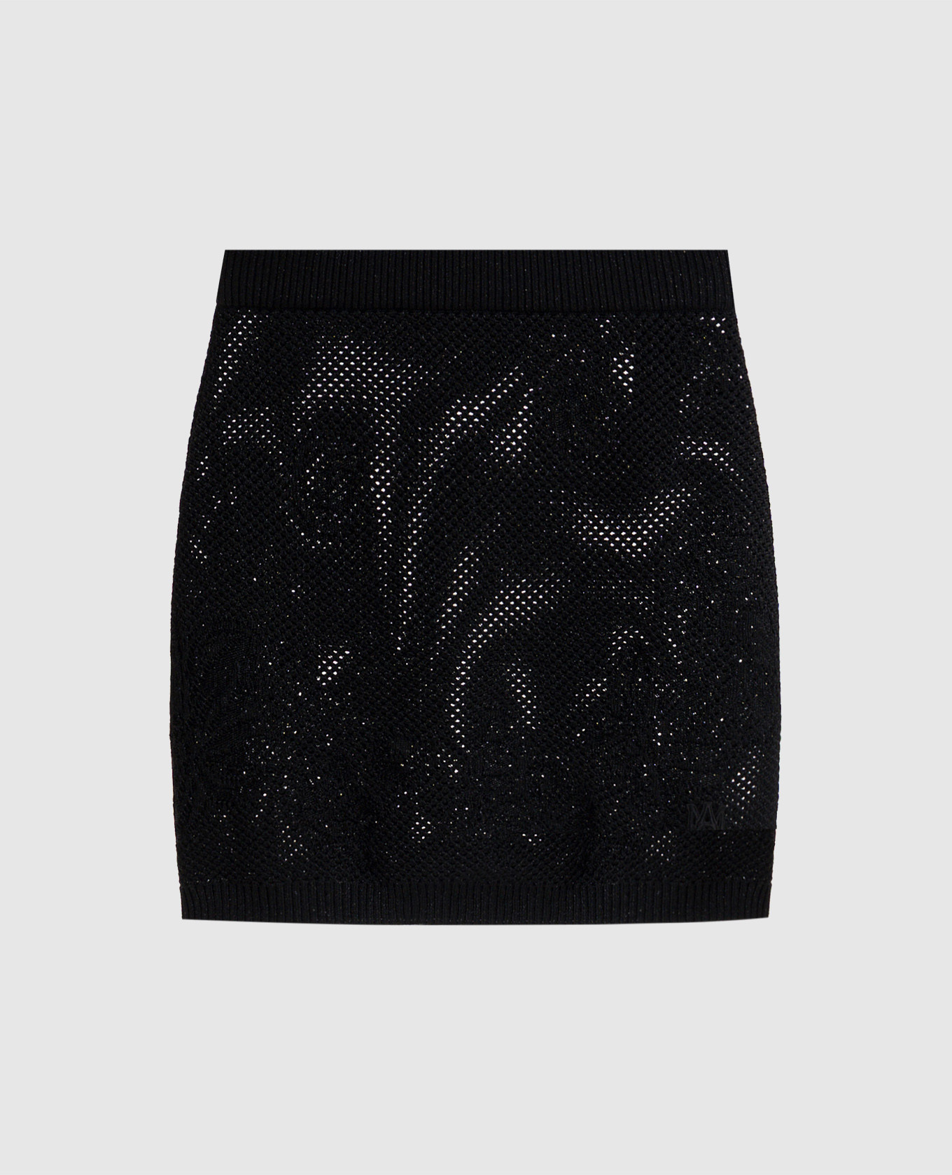 Черная ажурная юбка мини в узор