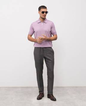 Stefano Ricci Сірі штани з льону, вовни та шовку з емблемою M1T6100018B127HA