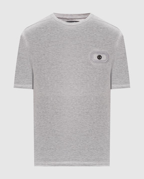 Stefano Ricci Серая меланжевая футболка с вышивкой логотипа MNH6104960TE0001