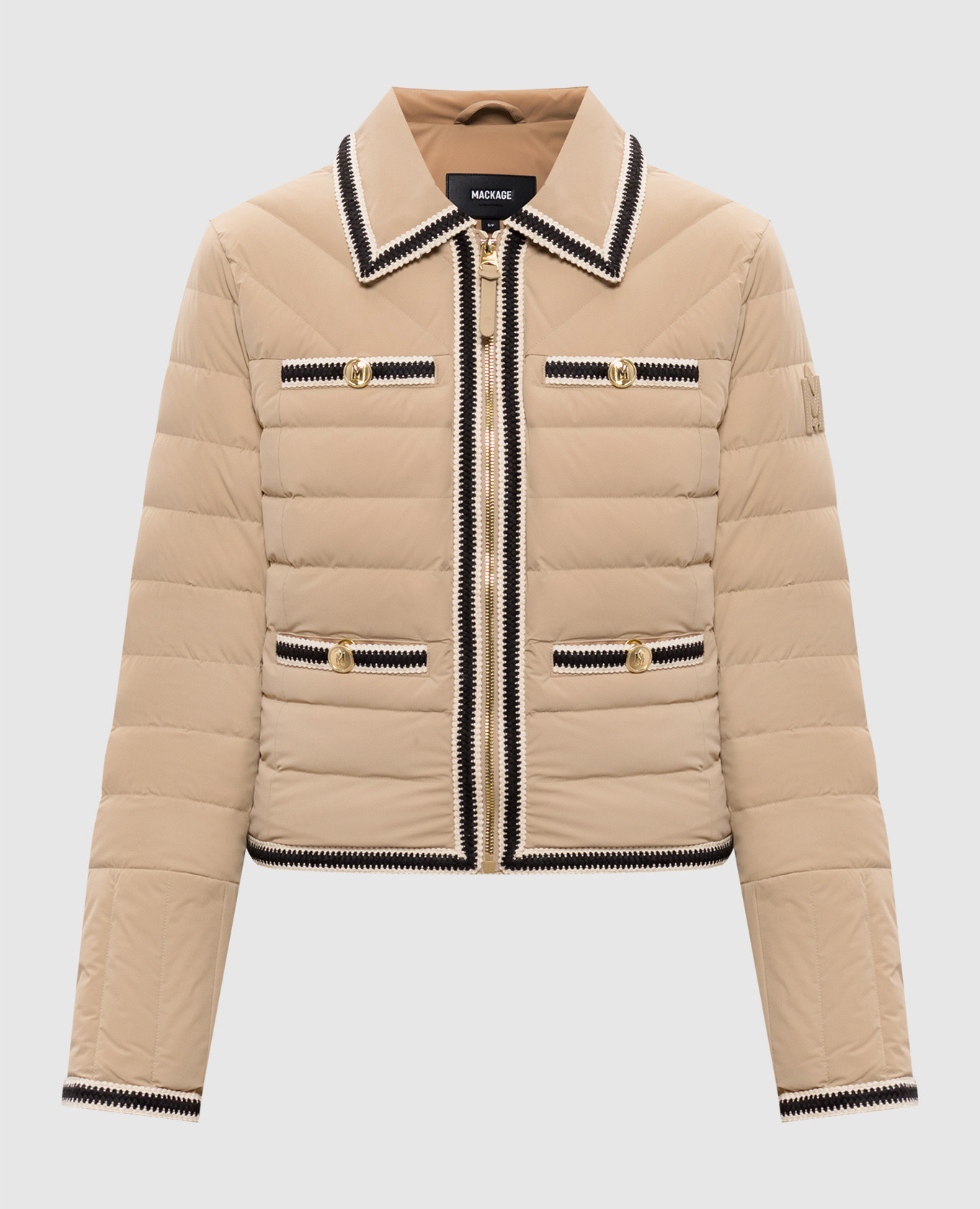 Бежевая пуховая куртка PETUNIA