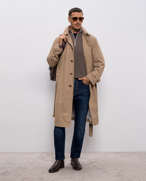 Brunello Cucinelli Синя футболка з принтом емблеми M0B138440