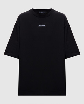Dolce&Gabbana Черная футболка с нашивкой логотипа F8V78THU7MA