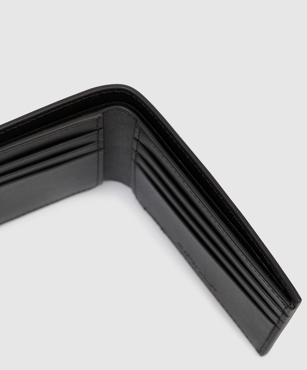 Off-White Чорне шкіряне портмоне з принтом логотипа OMNC085C99LEA001 зображення 4