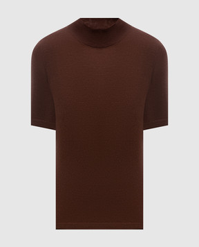 Brunello Cucinelli Коричневый топ из кашемира и шелка M13800004P