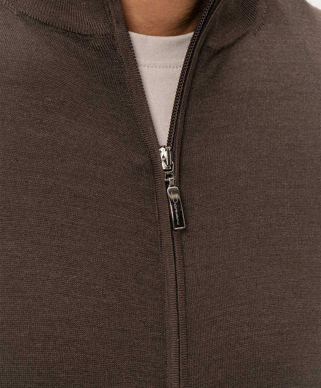 Doriani Cashmere Коричневий кардиган з вовни, шовку та кашеміру 18033Z79 зображення 5