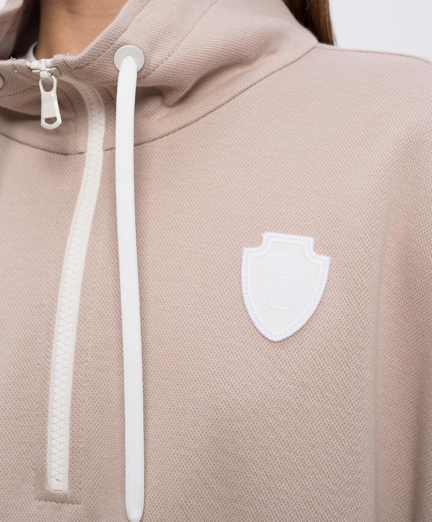 Brunello Cucinelli Бежевий світшот з нашивкою емблеми MG927VT404 зображення 5