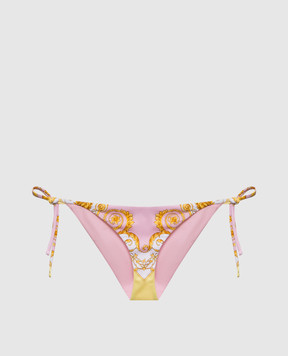 Versace Рожеві трусики від купальника в принт Spring Barocco 10014071A17194