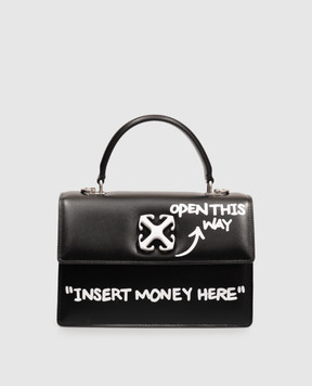 Off-White Черная кожаная сумка Jitney 1.4 OWWNP02F26LT01