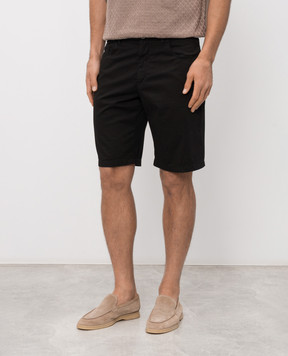 Stefano Ricci Чорні шорти з вишивкою монограми логотипа M8T6100080TFANT