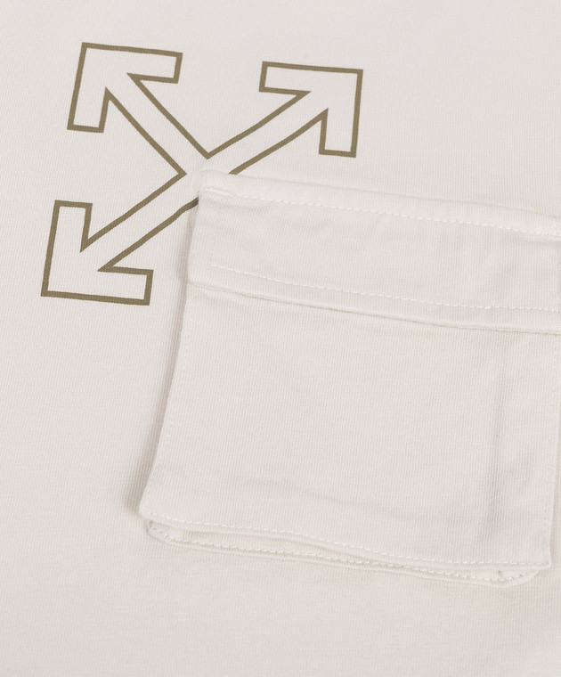 Off-White Дитяча футболка кольору хакі з принтом емблеми 44BAA016S26J001 зображення 3