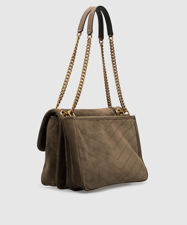 Saint Laurent Замшевая сумка-мессенджер NIKI TRIPOUCH цвета хаки 8129431U807 изображение 3