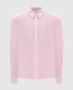 Rowen Rose Белая рубашка в полоску TOPRR238