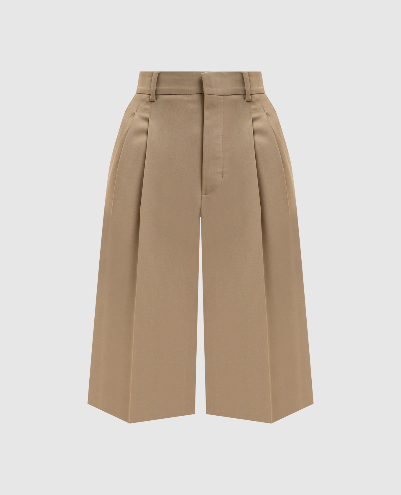 Бежевые бермуды из шерсти