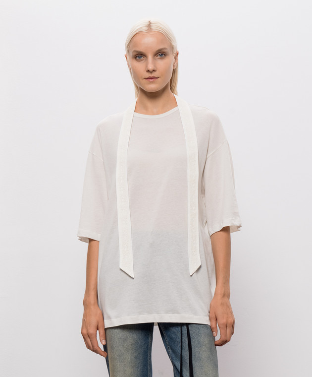 Ann Demeulemeester Біла футболка Agneta з принтом B0014238FA206 зображення 3