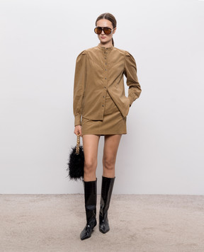 Twinset Коричневая бархатная юбка 262AQ2041