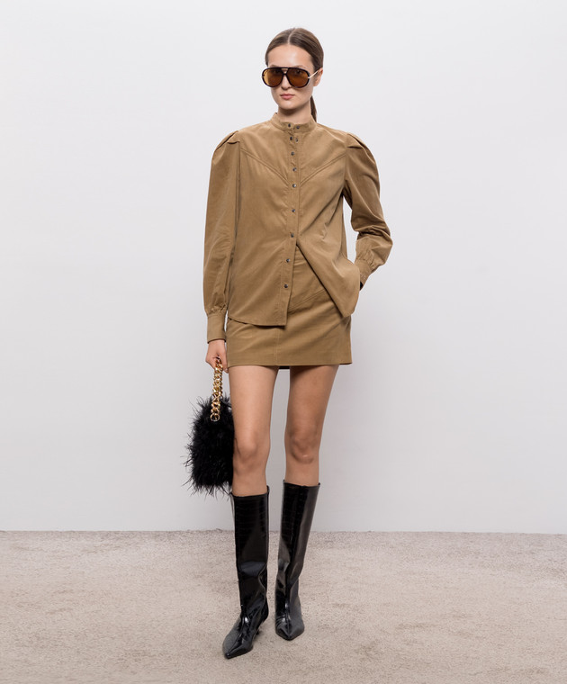 Twinset Коричневая бархатная юбка 262AQ2041 изображение 2