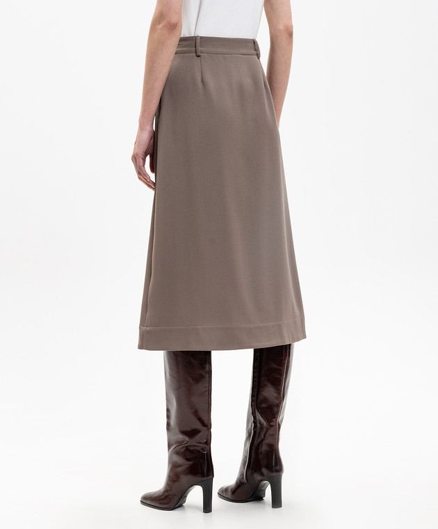 Kiton Коричнева спідниця з вовни і шовку D61207K0910G зображення 4