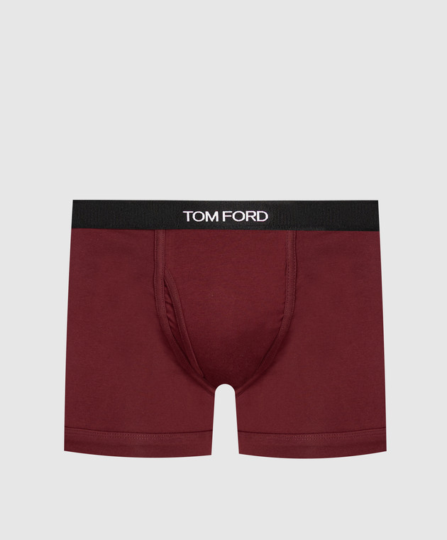 Tom Ford Бордовые трусы-боксеры с узором логотипа T4LC31040