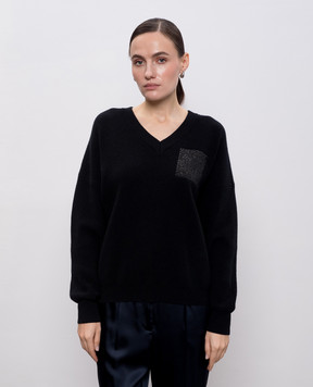 Peserico Чорний пуловер з вовни, шовку і кашеміру S99061F129018C