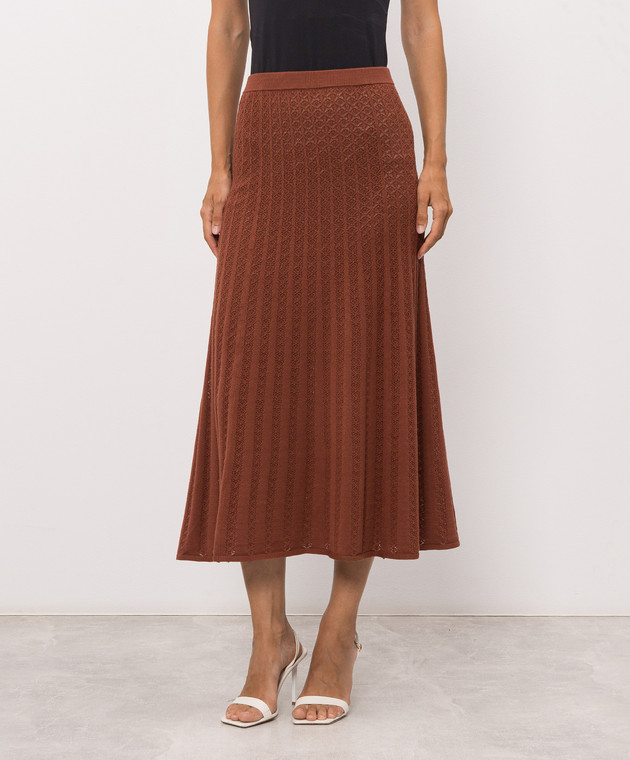 Twinset Коричневая юбка миди 262TP3122 изображение 3