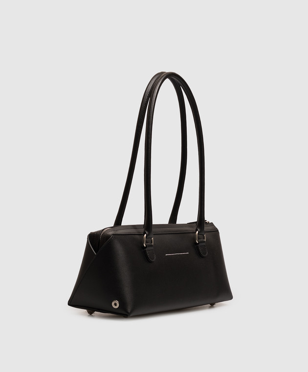 Maison Margiela MM6 Черная кожаная сумка Bauletto SB6ZH0040P9061 изображение 3