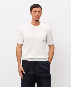 Brunello Cucinelli Футболка з бавовни кольору айворі M29805200