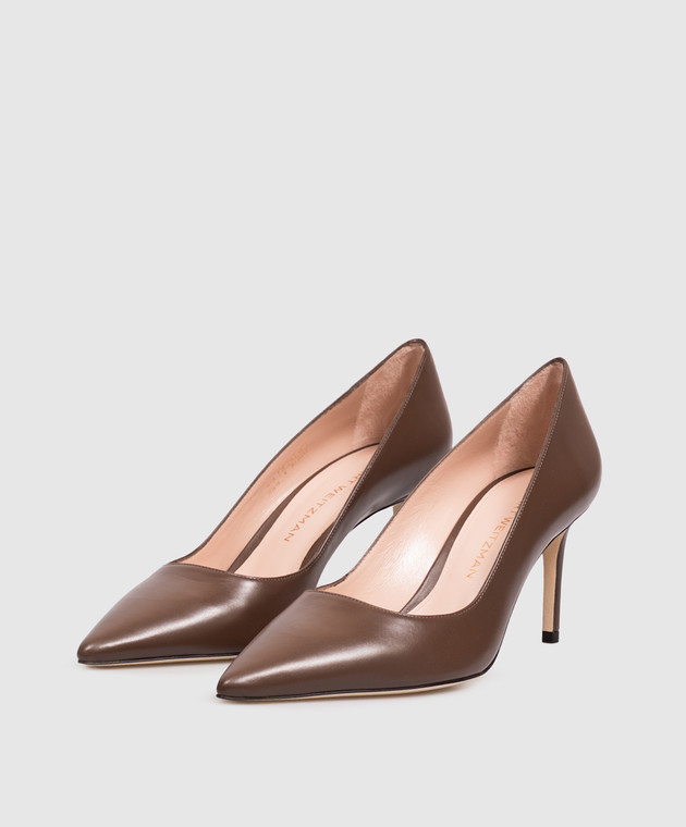 Stuart Weitzman Коричневые кожаные туфли STUART POWER SK328 изображение 2