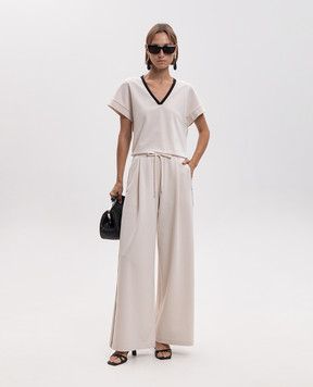 Max Mara Weekend Топ цвета айвори с окантовкой WKDCALIFFO