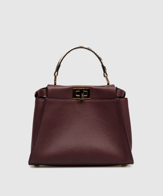 Fendi Бордовая кожаная сумка Peekaboo 8BN244B16G