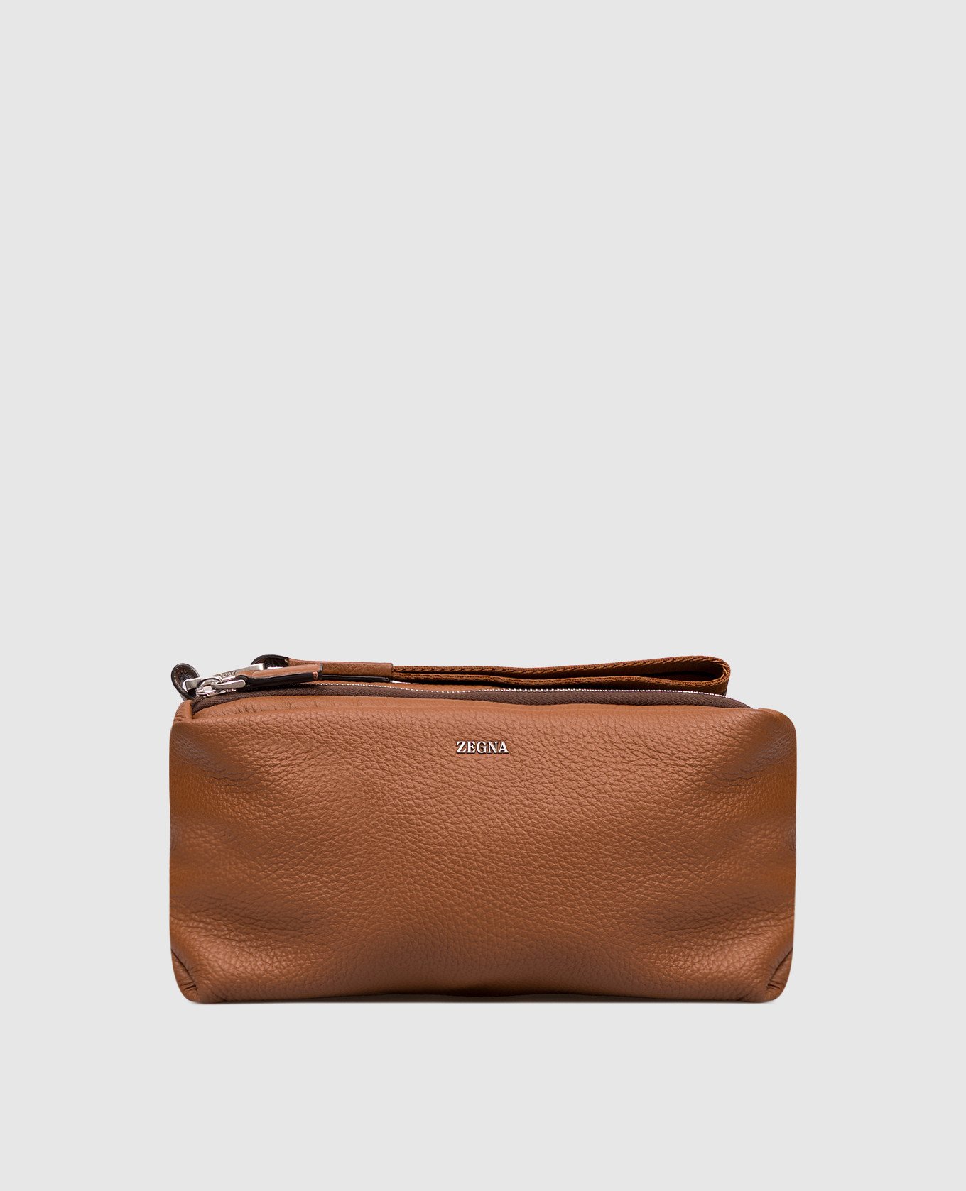 Коричневый несесер из кожи оленя с логотипом