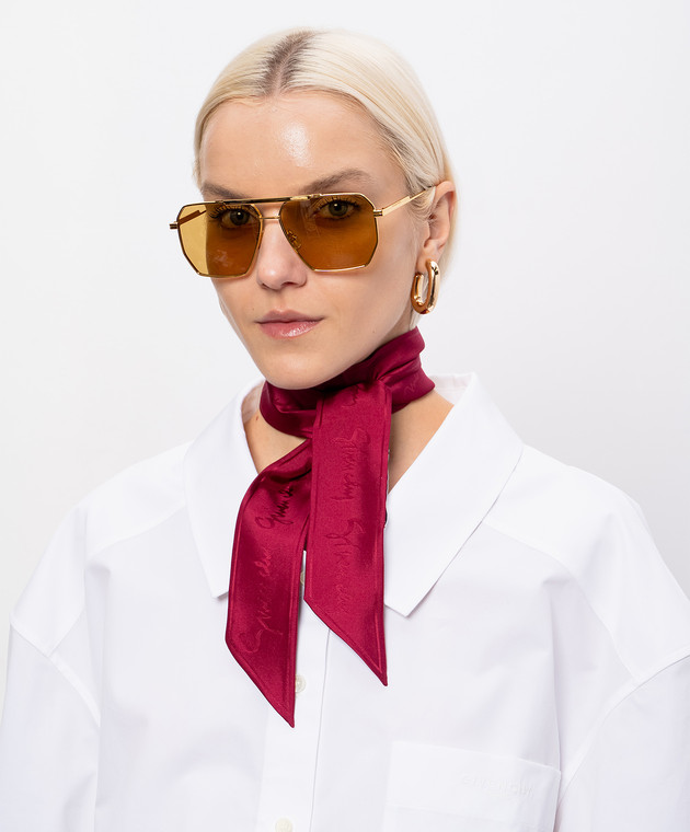 Givenchy Бордова стрічка твіллі із шовку 710010981002 зображення 2