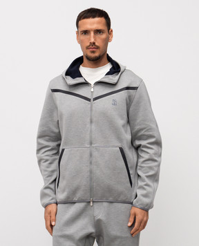 Brunello Cucinelli Серая спортивная куртка с принтом MM8433376G