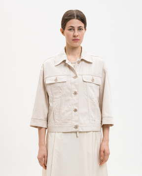 Peserico Бежева джинсова куртка з льоном S21559L1207934