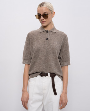 Brunello Cucinelli Коричневый плетеный ремень с цепочкой M0NLCC294