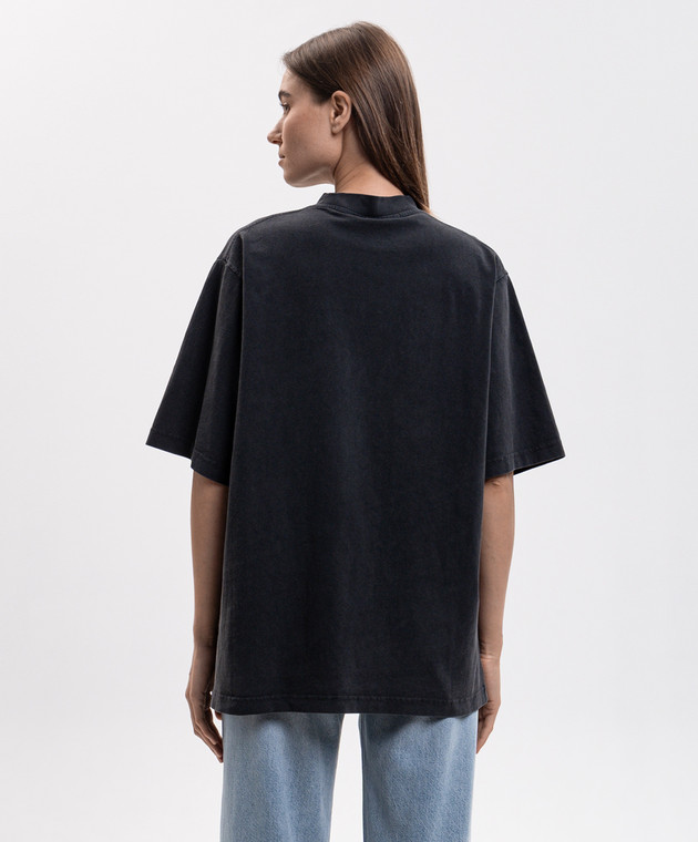 Alexander Wang Чорна футболка з контрастним логотипом UCC3261924w зображення 4