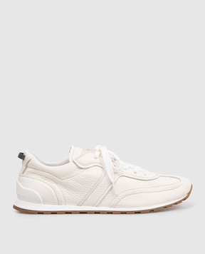 Brunello Cucinelli Шкіряні кросівки кольору айворі MZDKG3235