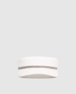 Brunello Cucinelli Білий козирок з ланцюжком моніль MCAP9T001