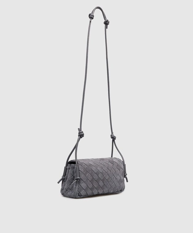 Bottega Veneta Серая замшевая сумка кросс-боди Notturno 843893V6FQ1 изображение 3